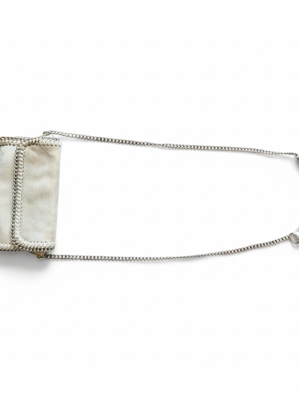 Sondra Roberts Silver Metallic Chain Crossbody Bag Y2K Boho Festival Purse - Picture 4 of 10